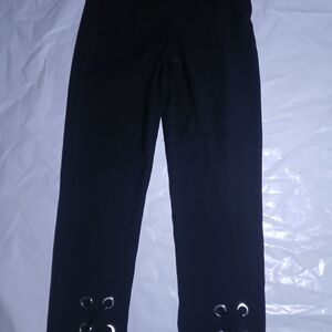 H&M Black Pants with Eyelet Hem Detail